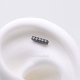 Detail View 1 of Implant Grade Titanium OneFit Threadless Blackline Sparkle Lined Rectangle Top Part-Vitrail Medium