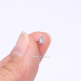 Detail View 2 of Implant Grade Titanium OneFit Threadless Elegant Marquise Sparkle Top Part-Clear Gem