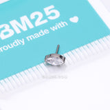 Detail View 3 of Implant Grade Titanium OneFit Threadless Elegant Marquise Sparkle Top Part-Clear Gem