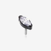 Implant Grade Titanium OneFit Threadless Blackline Elegant Marquise Sparkle Top Part