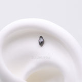 Detail View 1 of Implant Grade Titanium OneFit Threadless Blackline Elegant Marquise Sparkle Top Part-Vitrail Medium