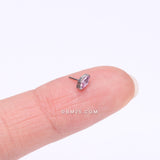 Detail View 2 of Implant Grade Titanium OneFit Threadless Elegant Marquise Sparkle Top Part-Pink
