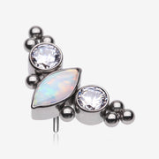 Implant Grade Titanium OneFit Threadless Marquise Opal Sparkle Bali Beads Arc Top Part