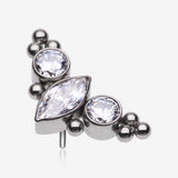 Implant Grade Titanium OneFit Threadless Marquise Sparkle Bali Beads Arc Top Part