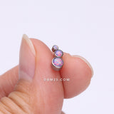 Detail View 2 of Implant Grade Titanium OneFit Threadless Cascading Journey Triple Fire Opal Top Part-Purple Opal