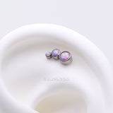 Detail View 1 of Implant Grade Titanium OneFit Threadless Cascading Journey Triple Fire Opal Top Part-Purple Opal