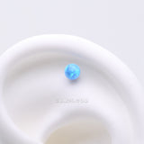 Detail View 1 of Implant Grade Titanium OneFit Threadless Fire Opal Ball Top Part-Blue Opal