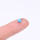 Detail View 2 of Implant Grade Titanium OneFit Threadless Fire Opal Ball Top Part-Blue Opal