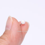 Detail View 2 of Implant Grade Titanium OneFit Threadless Fire Opal Ball Top Part-White Opal