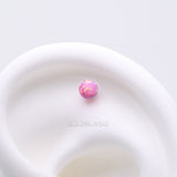Detail View 1 of Implant Grade Titanium OneFit Threadless Fire Opal Ball Top Part-Pink Opal