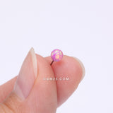Detail View 2 of Implant Grade Titanium OneFit Threadless Fire Opal Ball Top Part-Pink Opal