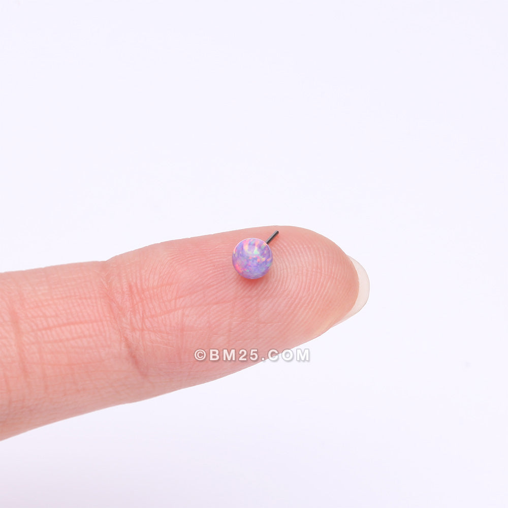 Detail View 2 of Implant Grade Titanium OneFit‚Ñ¢ Threadless Fire Opal Ball Top Part-Purple Opal