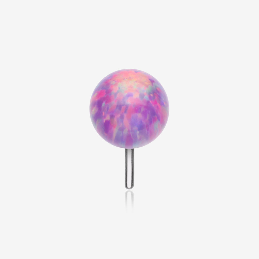Implant Grade Titanium OneFit‚Ñ¢ Threadless Fire Opal Ball Top Part-Purple Opal