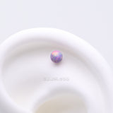 Detail View 1 of Implant Grade Titanium OneFit Threadless Fire Opal Ball Top Part-Purple Opal