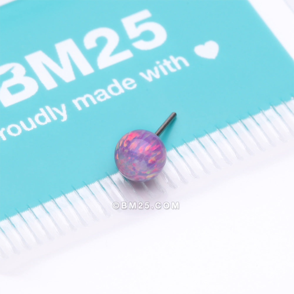 Detail View 3 of Implant Grade Titanium OneFit‚Ñ¢ Threadless Fire Opal Ball Top Part-Purple Opal