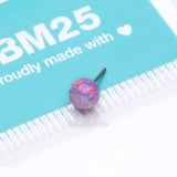 Detail View 3 of Implant Grade Titanium OneFit Threadless Fire Opal Ball Top Part-Purple Opal