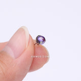Detail View 2 of Implant Grade Titanium OneFit Threadless Prong Set Glass Ball Top Part-Purple