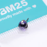 Detail View 3 of Implant Grade Titanium OneFit Threadless Prong Set Glass Ball Top Part-Purple