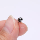 Detail View 2 of Implant Grade Titanium OneFit Threadless Prong Set Glass Ball Top Part-Black