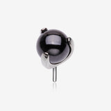 Implant Grade Titanium OneFit Threadless Prong Set Glass Ball Top Part-Black