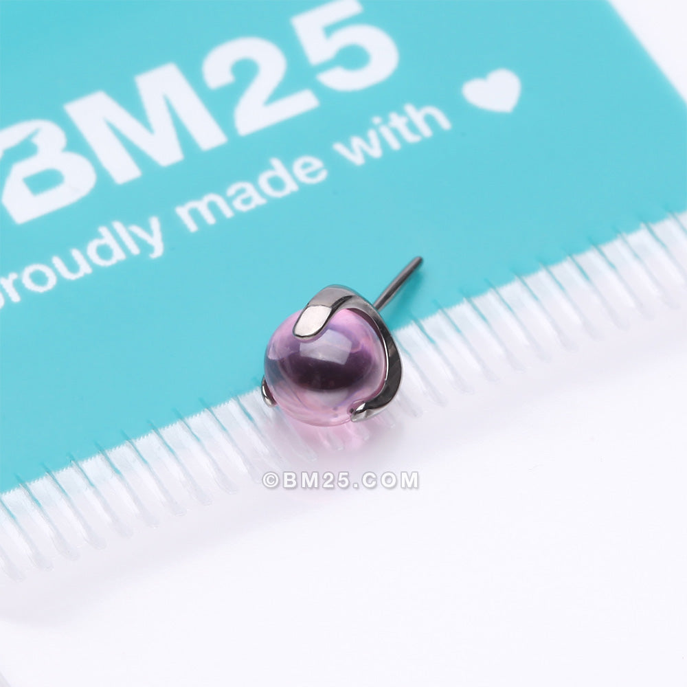 Detail View 3 of Implant Grade Titanium OneFit‚Ñ¢ Threadless Prong Set Glass Ball Top Part-Pink