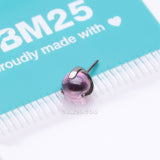 Detail View 3 of Implant Grade Titanium OneFit Threadless Prong Set Glass Ball Top Part-Pink