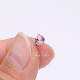Detail View 2 of Implant Grade Titanium OneFit Threadless Prong Set Glass Ball Top Part-Pink