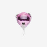 Implant Grade Titanium OneFit Threadless Prong Set Glass Ball Top Part-Pink