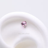 Detail View 1 of Implant Grade Titanium OneFit Threadless Prong Set Glass Ball Top Part-Pink