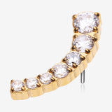 Implant Grade Titanium OneFit Threadless Golden Sparkle Journey Curve Essence Top Part-Clear Gem