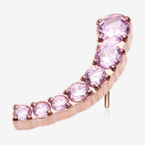 Implant Grade Titanium OneFit Threadless Rose Gold Sparkle Journey Curve Essence Top Part-Pink