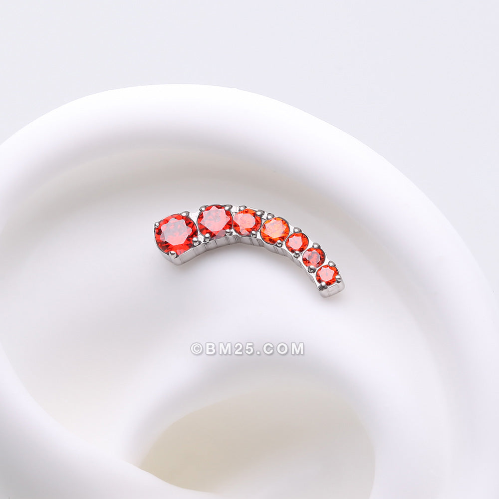 Detail View 1 of Implant Grade Titanium OneFit‚Ñ¢ Threadless Sparkle Journey Curve Essence Top Part-Red