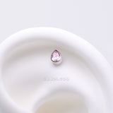Detail View 1 of Implant Grade Titanium OneFit Threadless Teardrop Sparkle Top Part-Pink
