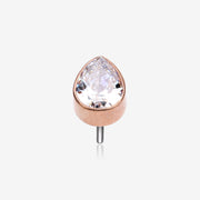 Implant Grade Titanium OneFit Threadless Rose Gold Teardrop Sparkle Top Part