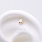 Detail View 1 of Implant Grade Titanium OneFit Threadless Golden Fire Opal Teardrop Top Part-White Opal