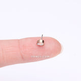 Detail View 2 of Implant Grade Titanium OneFit Threadless Rose Gold Fire Opal Teardrop Top Part-White Opal