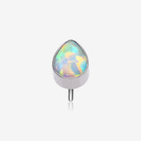 Implant Grade Titanium OneFit Threadless Fire Opal Teardrop Top Part-White Opal