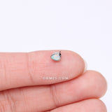 Detail View 2 of Implant Grade Titanium OneFit Threadless Fire Opal Teardrop Top Part-White Opal