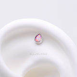 Detail View 1 of Implant Grade Titanium OneFit Threadless Fire Opal Teardrop Top Part-Pink Opal