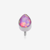 Implant Grade Titanium OneFit Threadless Fire Opal Teardrop Top Part-Pink Opal