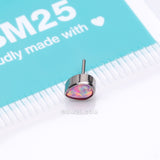 Detail View 3 of Implant Grade Titanium OneFit Threadless Fire Opal Teardrop Top Part-Pink Opal