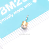 Detail View 3 of Implant Grade Titanium Golden OneFit Threadless Bezel Round Gem Sparkle Top Part-Clear Gem