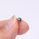 Detail View 2 of Implant Grade Titanium OneFit Threadless Bezel Round Gem Sparkle Top Part-Black