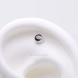 Detail View 1 of Implant Grade Titanium OneFit Threadless Bezel Round Gem Sparkle Top Part-Black