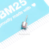 Detail View 3 of Implant Grade Titanium OneFit Threadless Bezel Round Gem Sparkle Top Part-Red