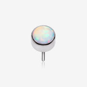 Implant Grade Titanium OneFit Threadless Bezel Round Fire Opal Sparkle Top Part