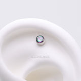 Detail View 1 of Implant Grade Titanium OneFit Threadless Bezel Round Gem Sparkle Top Part-Vitrail Medium