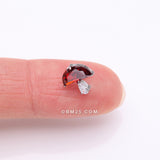 Detail View 2 of Implant Grade Titanium OneFit‚Ñ¢ Threadless Poison Mushroom Sparkle Top Part-Red/Clear Gem