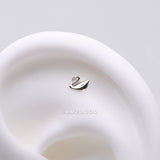 Detail View 1 of Implant Grade Titanium OneFit Threadless Swan Elegance Sparkle Top Part-Clear Gem