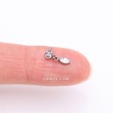 Detail View 2 of Implant Grade Titanium OneFit Threadless Bezel Set Marquise Dangle Sparkle Top Part-Clear Gem